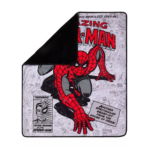 Spirit Halloween Spider-Man Throw Blanket 50x60 Marvel Fleece NWT - Picture 2 of 6
